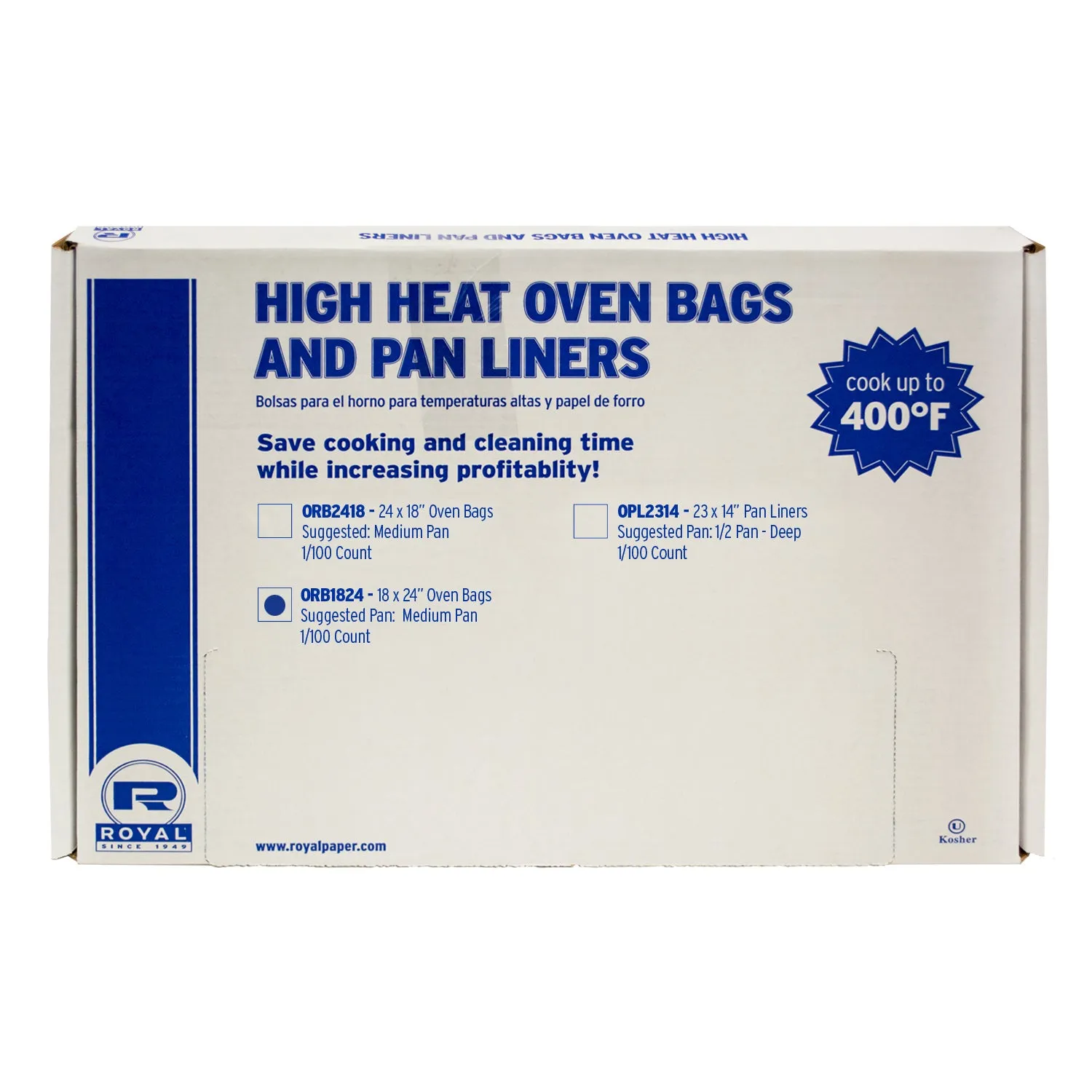 11 Quart High Heat 18" x 24" Oven Bags, Case of 100