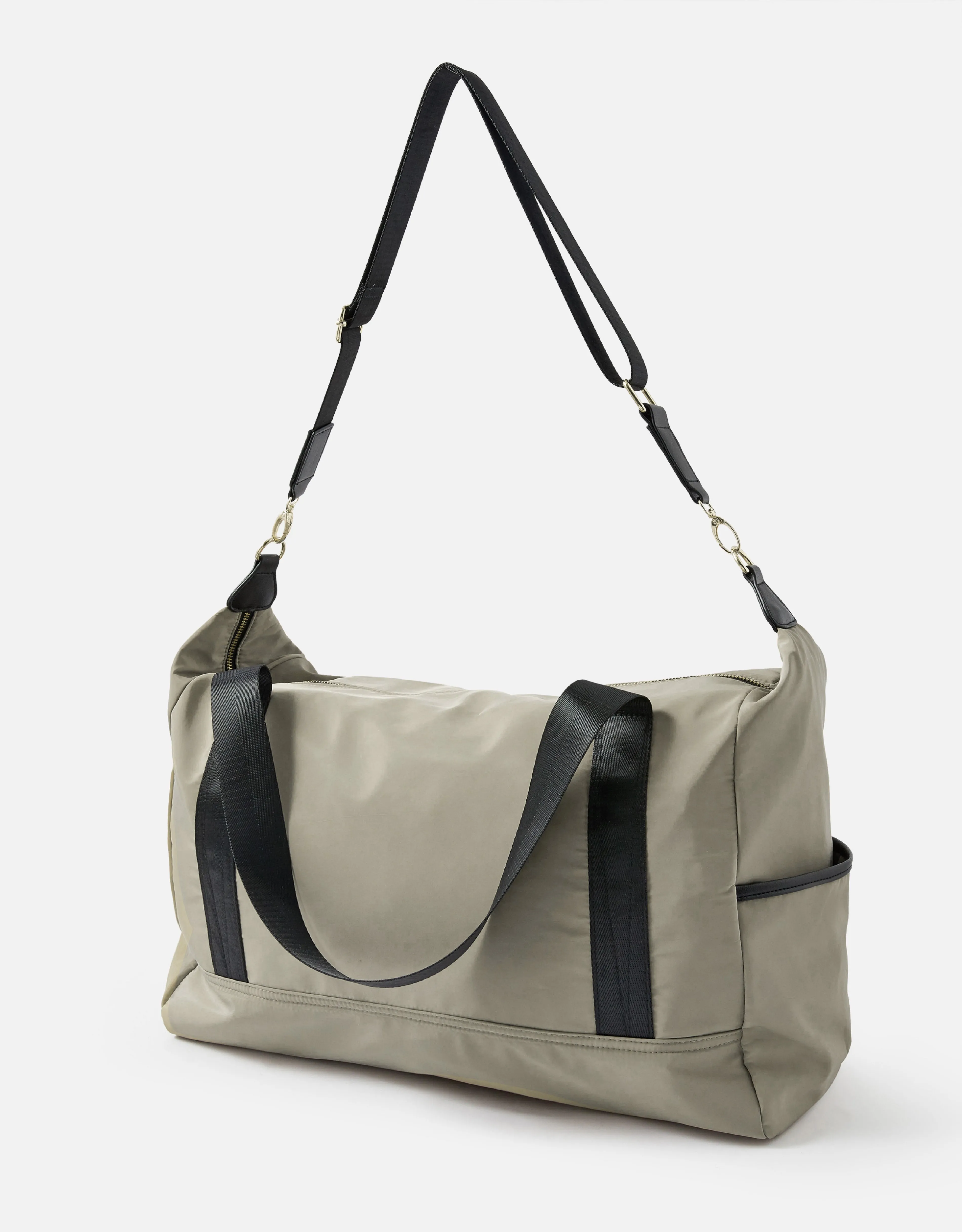Accessorize London women's Beige Rowan Large Weekender bag