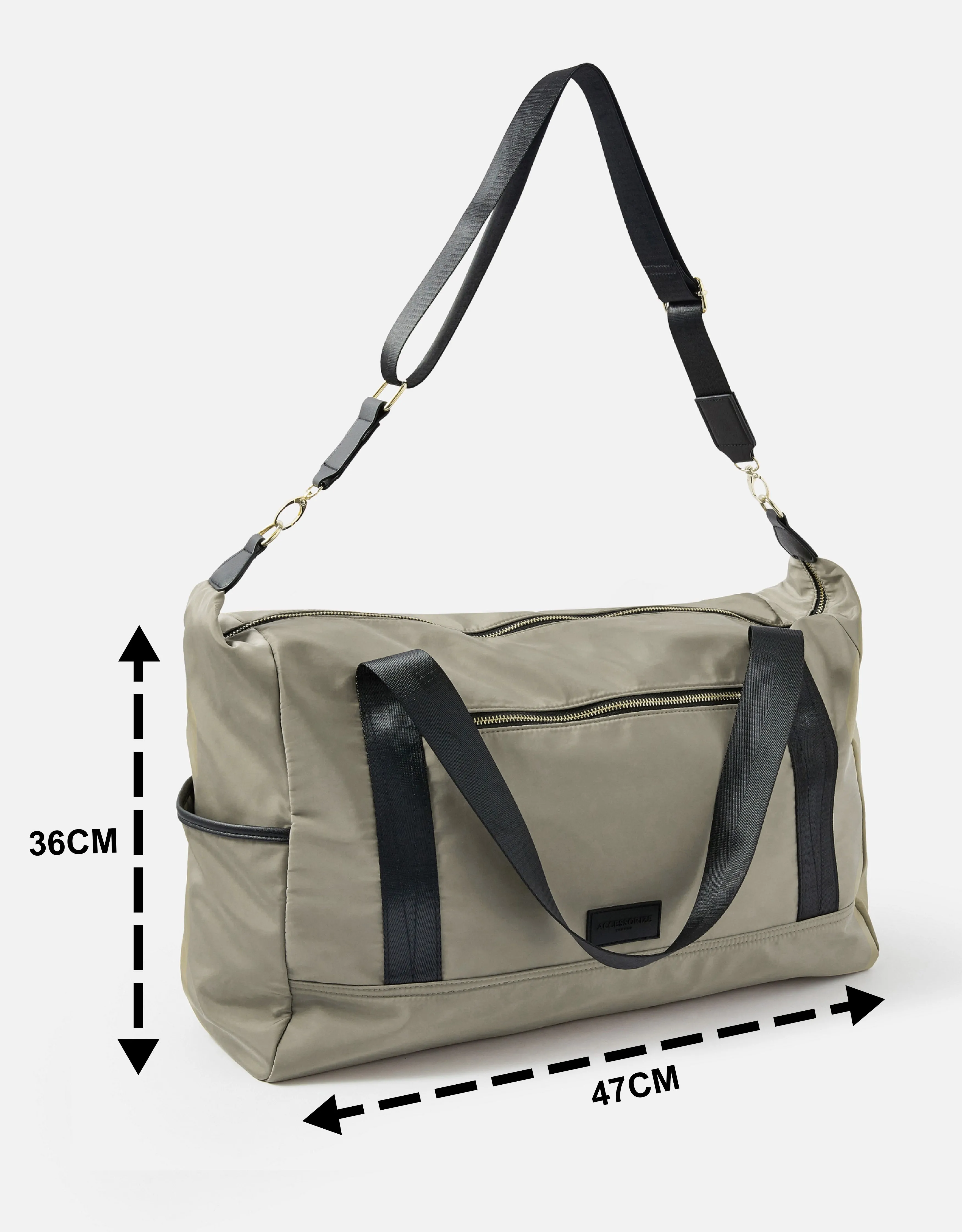Accessorize London women's Beige Rowan Large Weekender bag