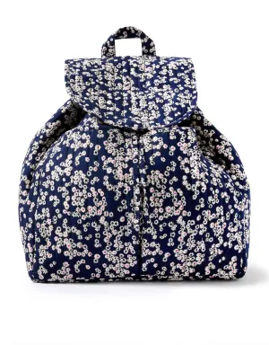 Accessorize London women's Blue Fabric Ditsy Daisy Backpack bag