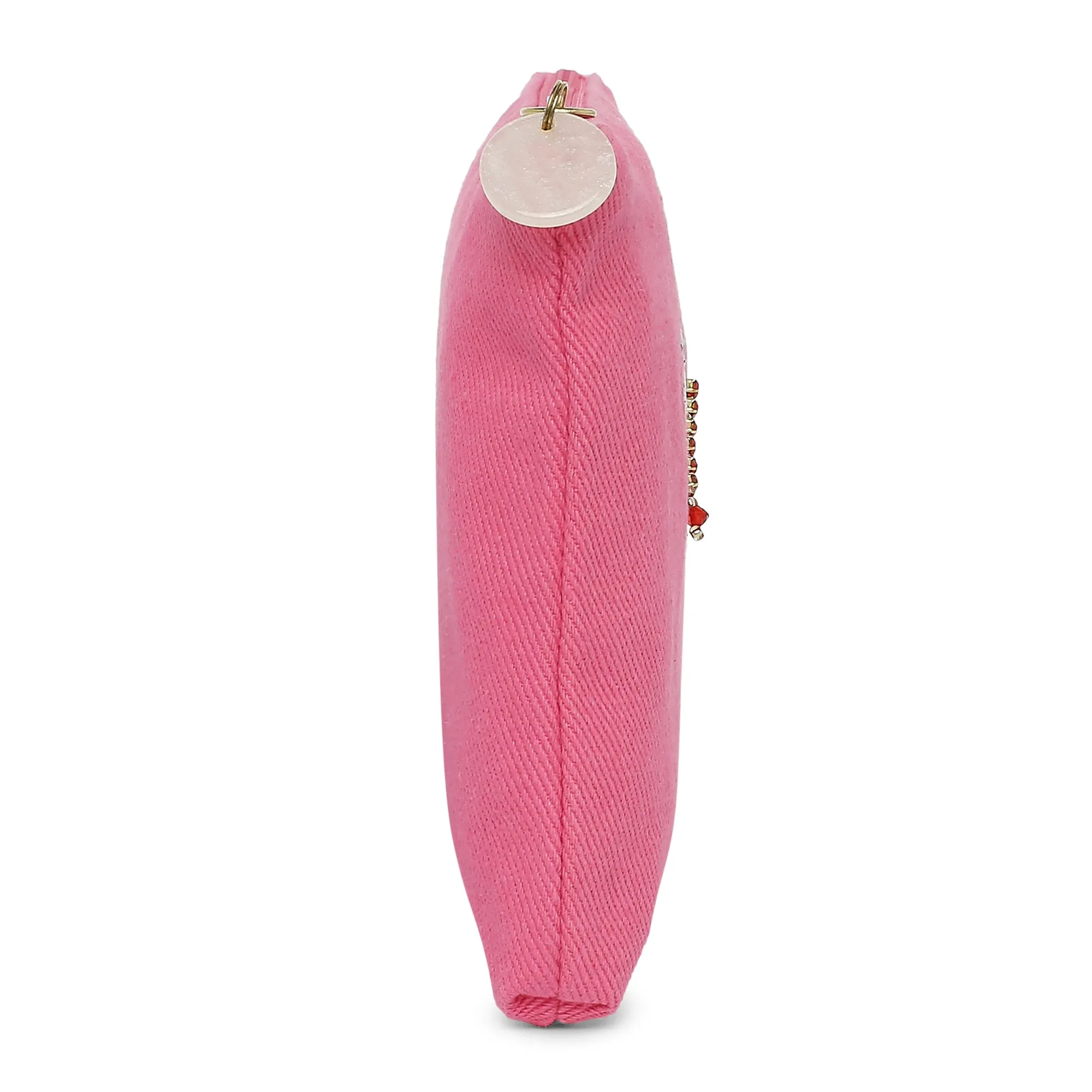 Accessorize London Women's Cotton Pink Dalmatian Pouch