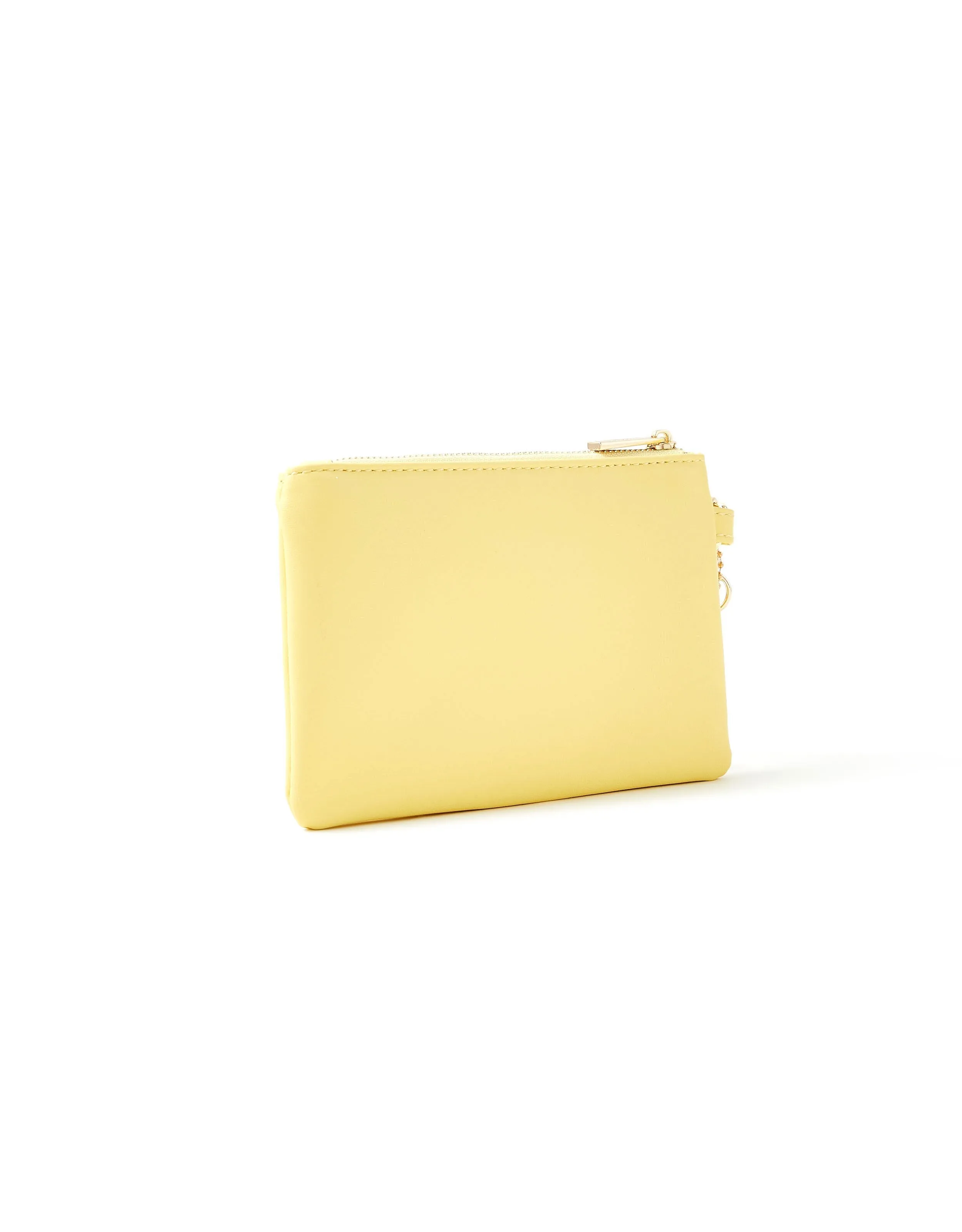 Accessorize London Women's Faux Leather Yellow Charm Wristlet Wallet