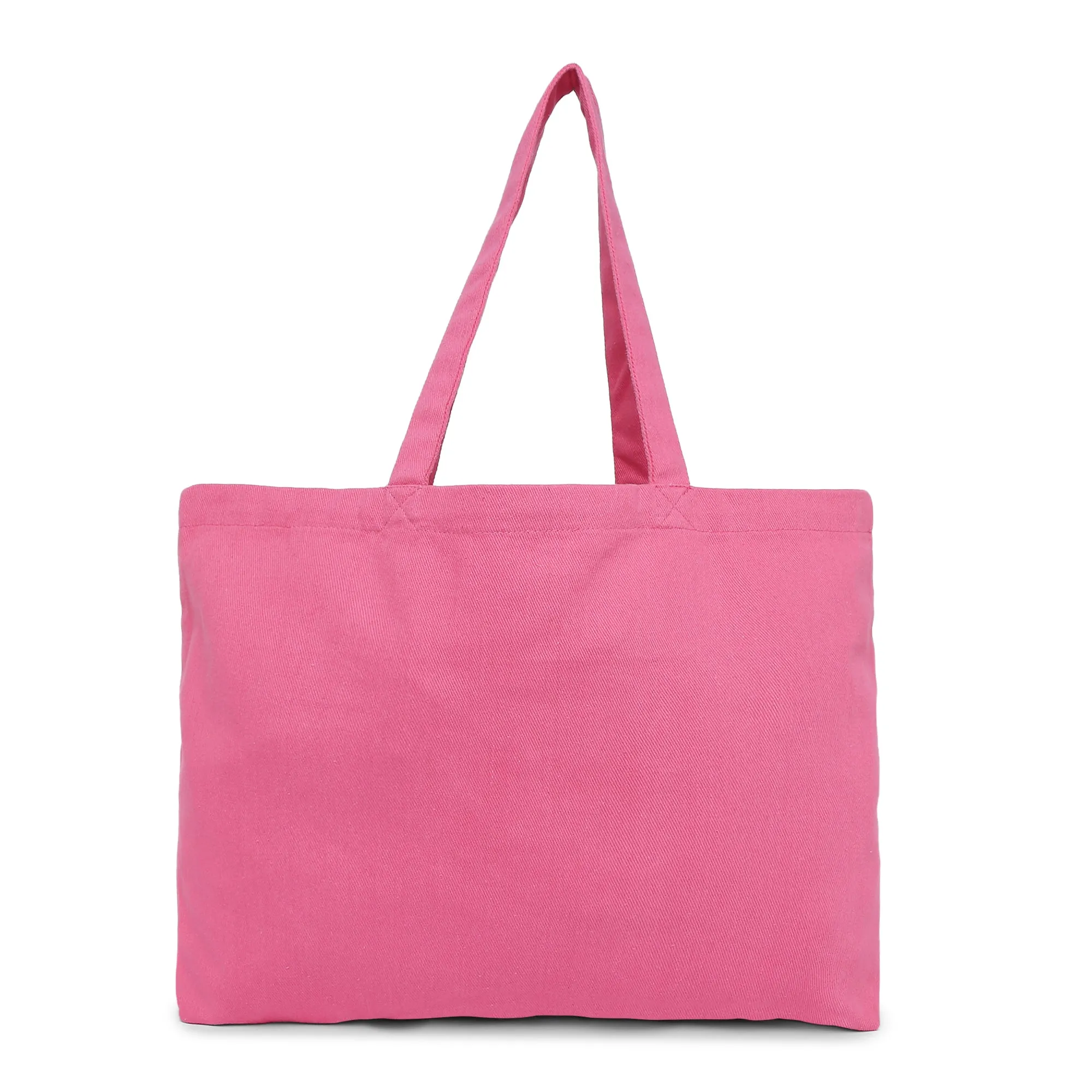 Accessorize London Women's Pure Organic Cotton Pink Dalmatian Embroidered Shopper Bag