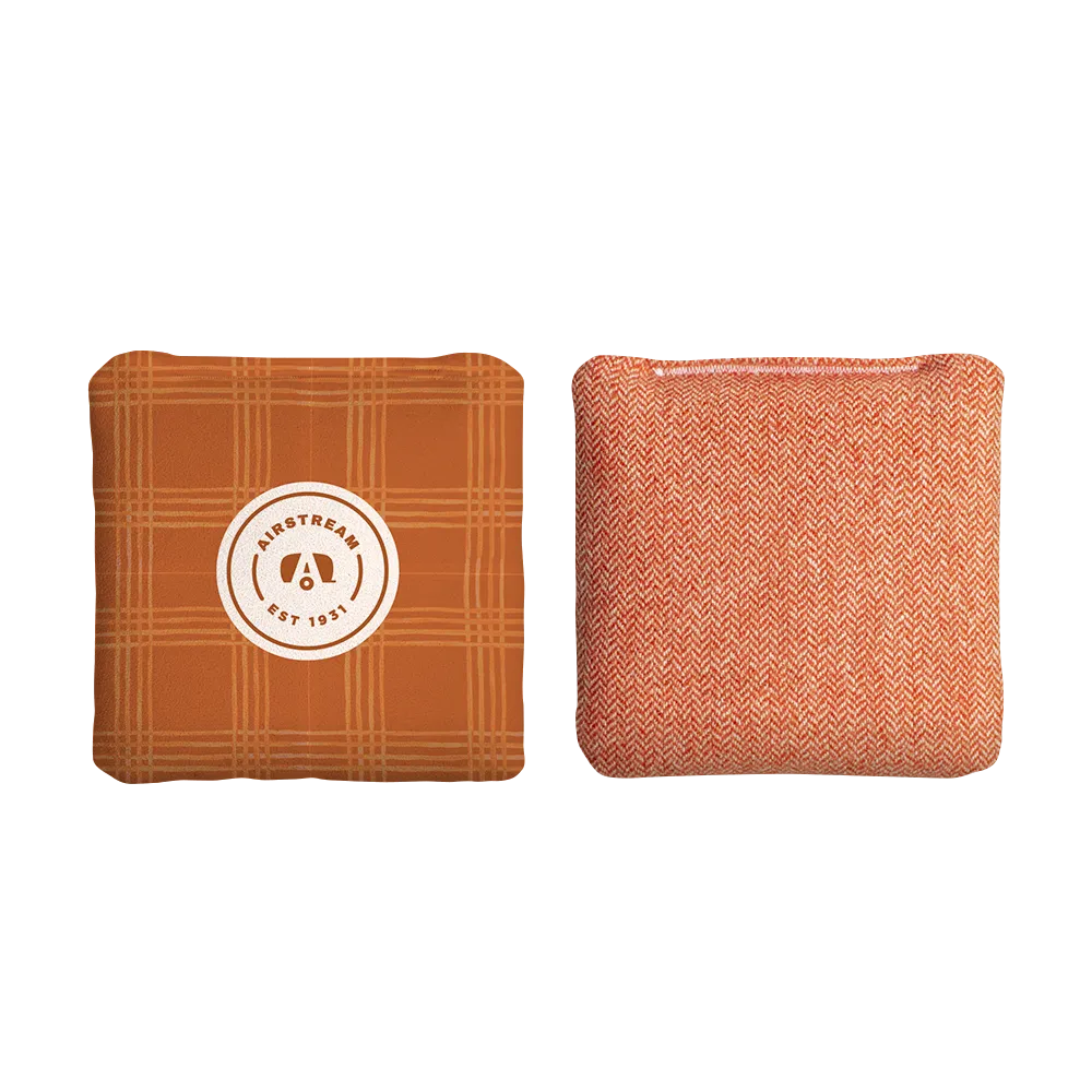Airstream Retro Badge Orange Synergy Soft Cornhole Bags