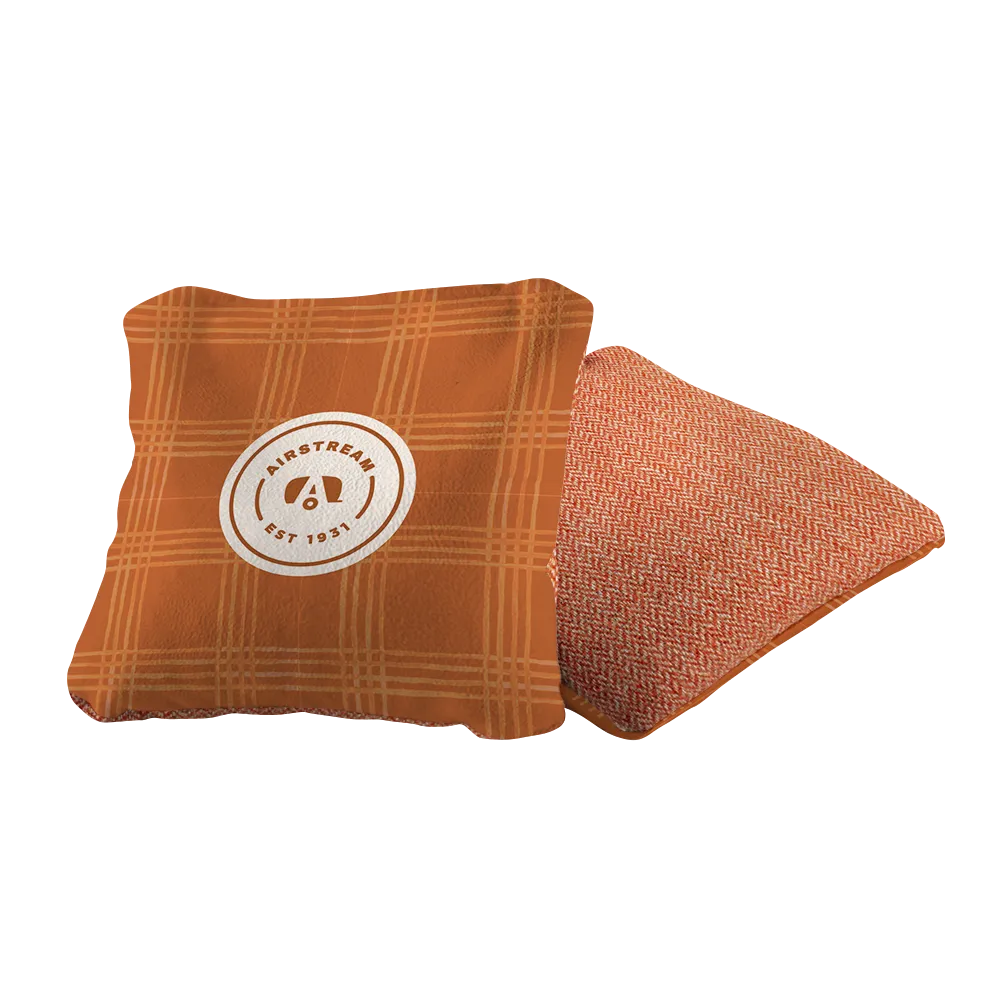 Airstream Retro Badge Orange Synergy Soft Cornhole Bags