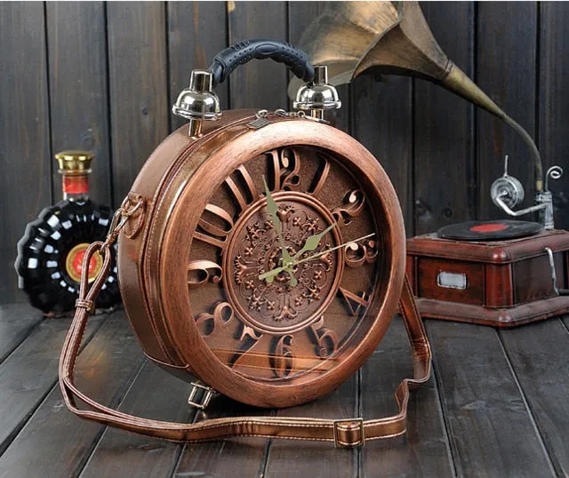 Amberler Real Alarm Clock Vintage Women Handbags High Quality Ladies Shoulder Messenger Bags Fashion 2020 Female Crossbody Bags