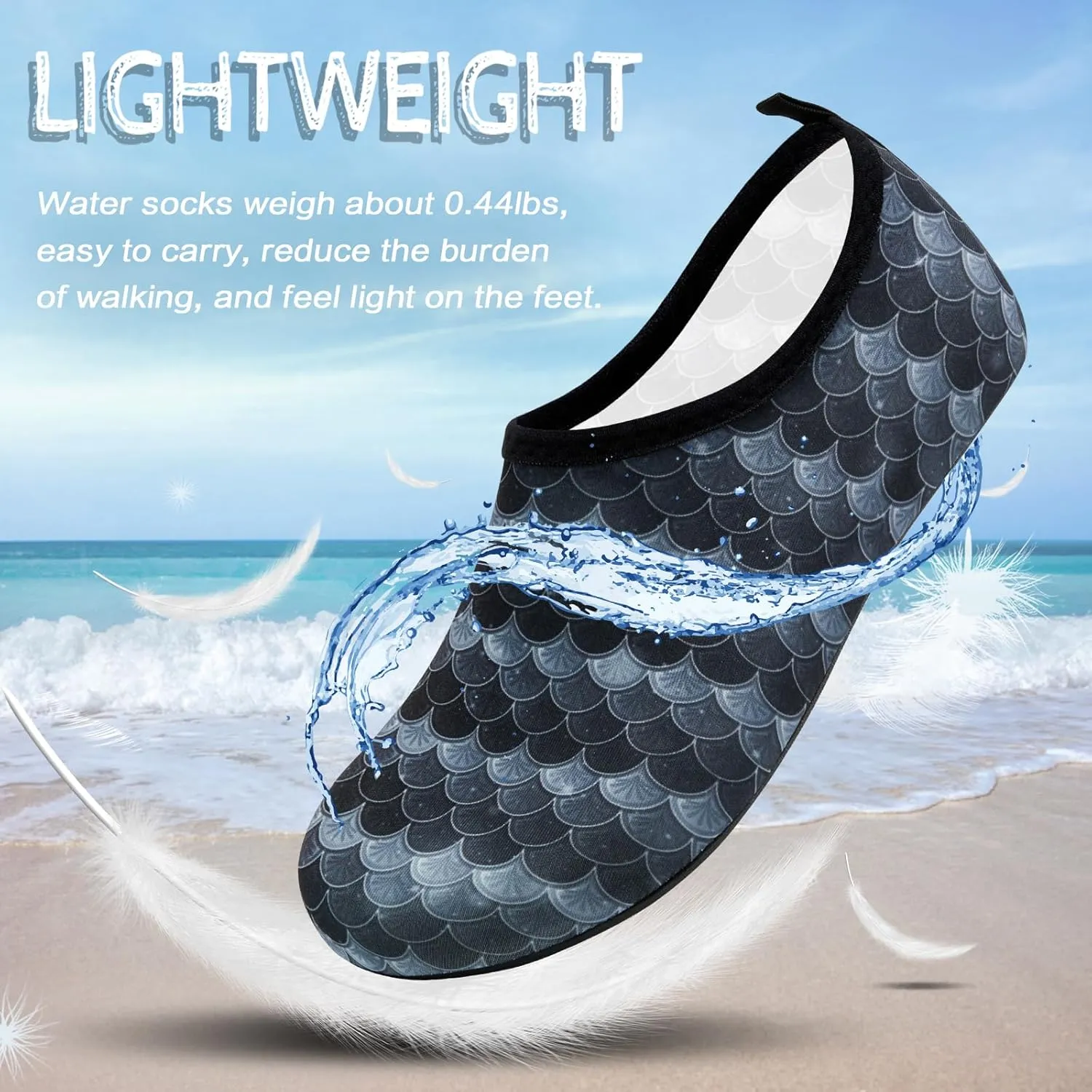 ANLUKE Water Shoes Barefoot Aqua Yoga Socks Quick-Dry Beach Swim Surf Shoes for Women Men