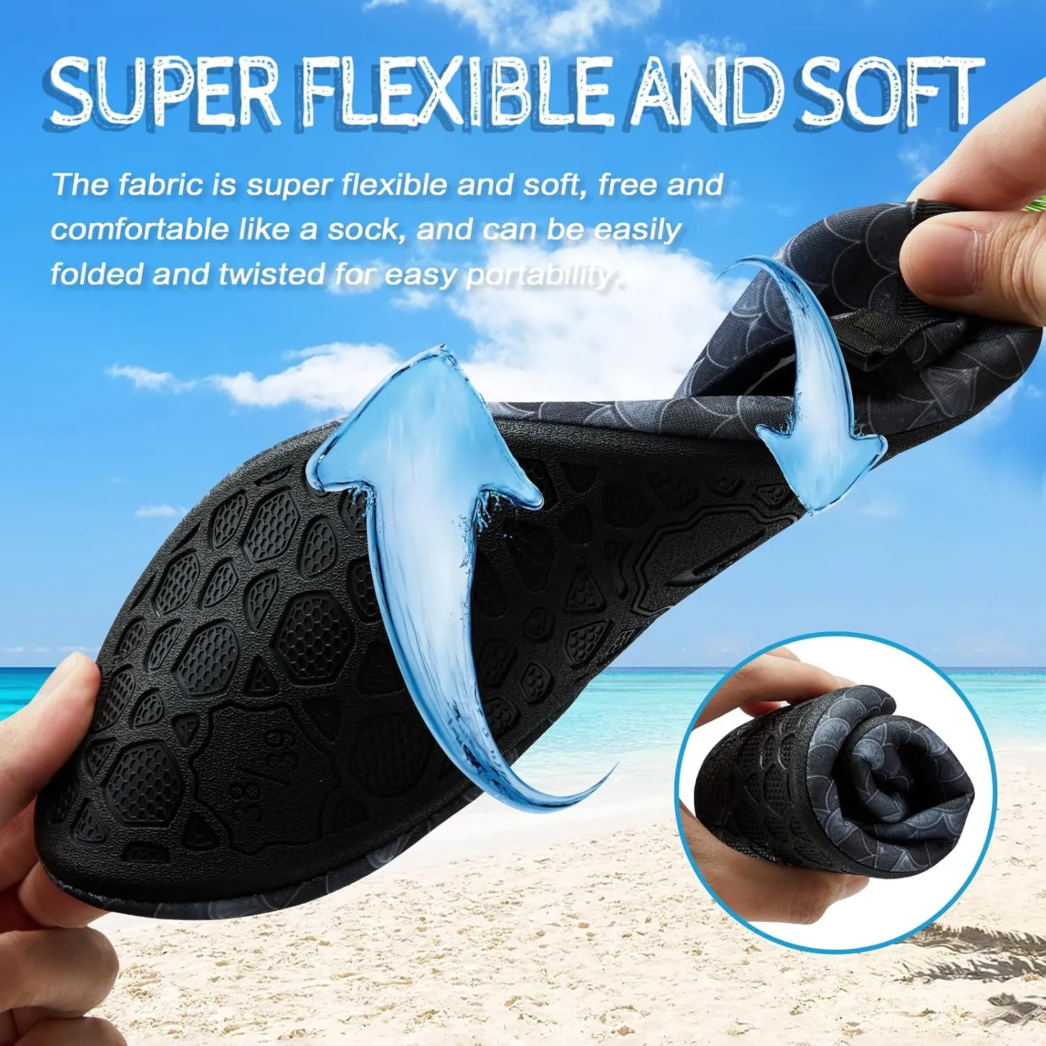 ANLUKE Water Shoes Barefoot Aqua Yoga Socks Quick-Dry Beach Swim Surf Shoes for Women Men