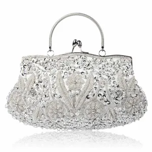 Beaded Evening Clutch Bag Vintage Wedding Cocktail Party Handbag