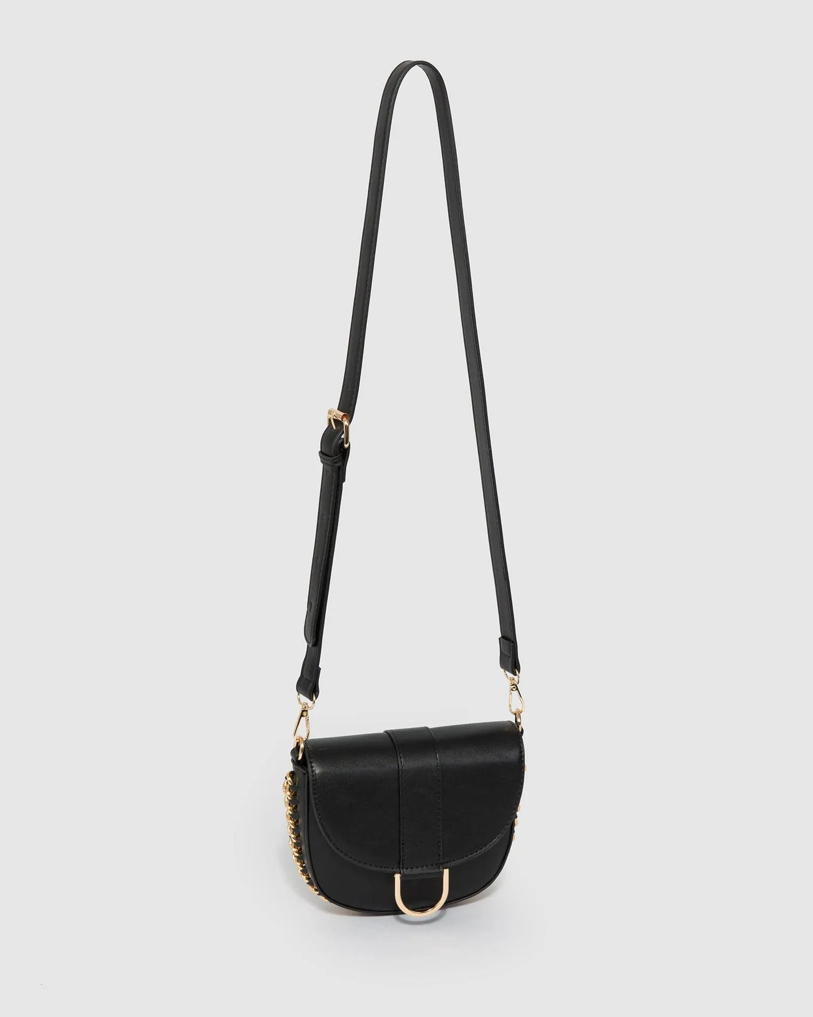 Black Alvita Chain Saddle Bag