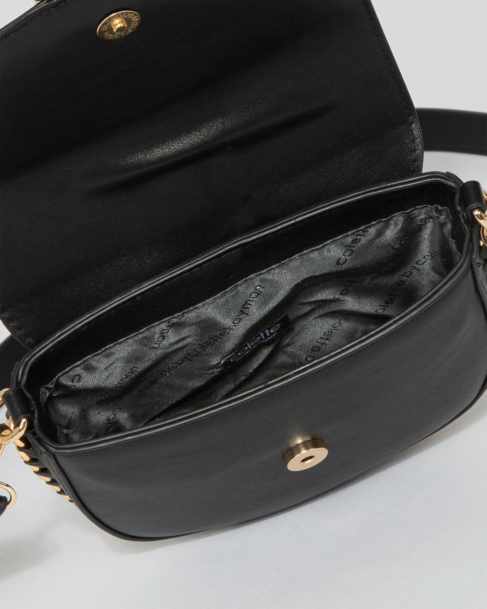Black Alvita Chain Saddle Bag