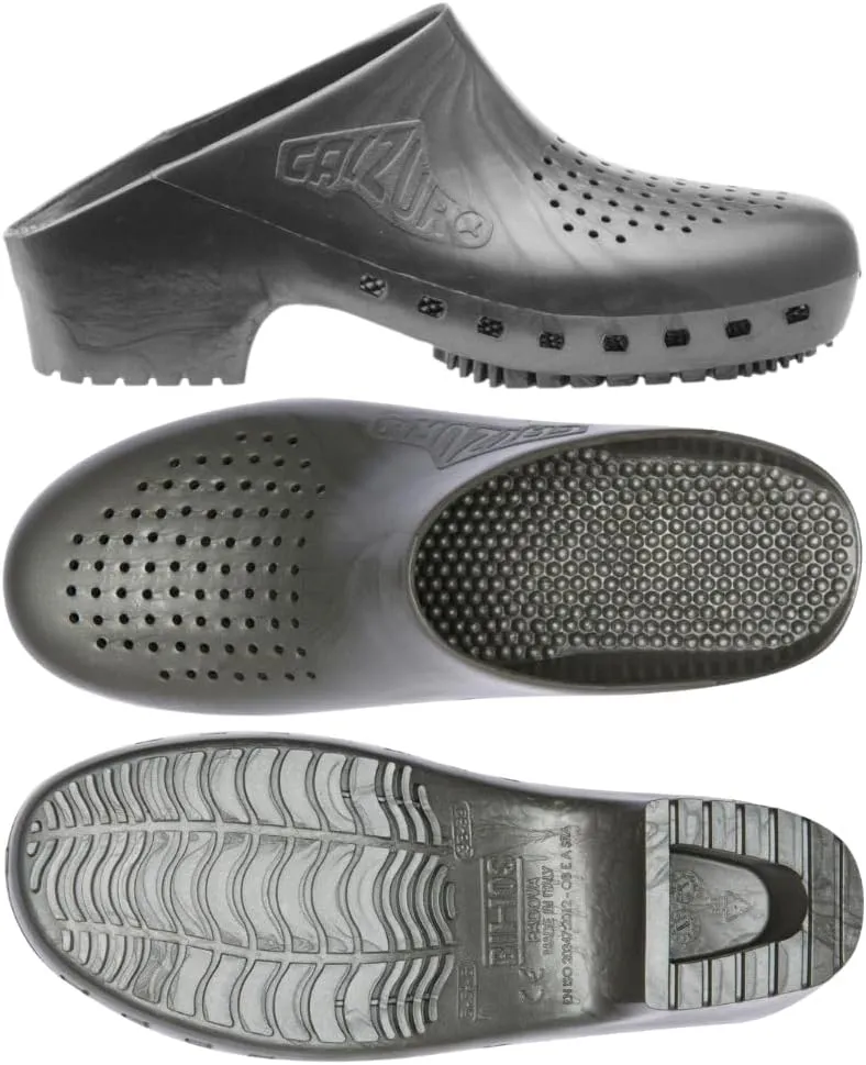 CALZURO Classic Work Clogs with Holes - Unisex Work Clogs for Women and Men - Non Slip Shoes - Autoclavable Rubber Kitchen Shoes and Nursing Clogs