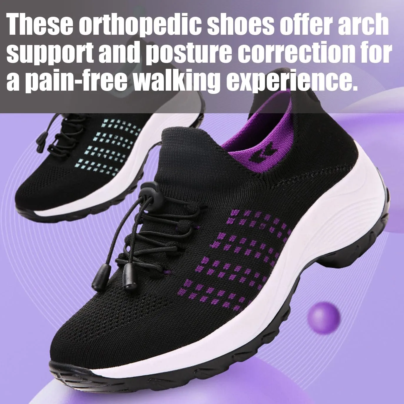 Comfort Wear Orthowear Shoes for Women, 2025 New Orthopedic Shoes Plantar Fasciitis Ortho Stretch Cushion Sneakers