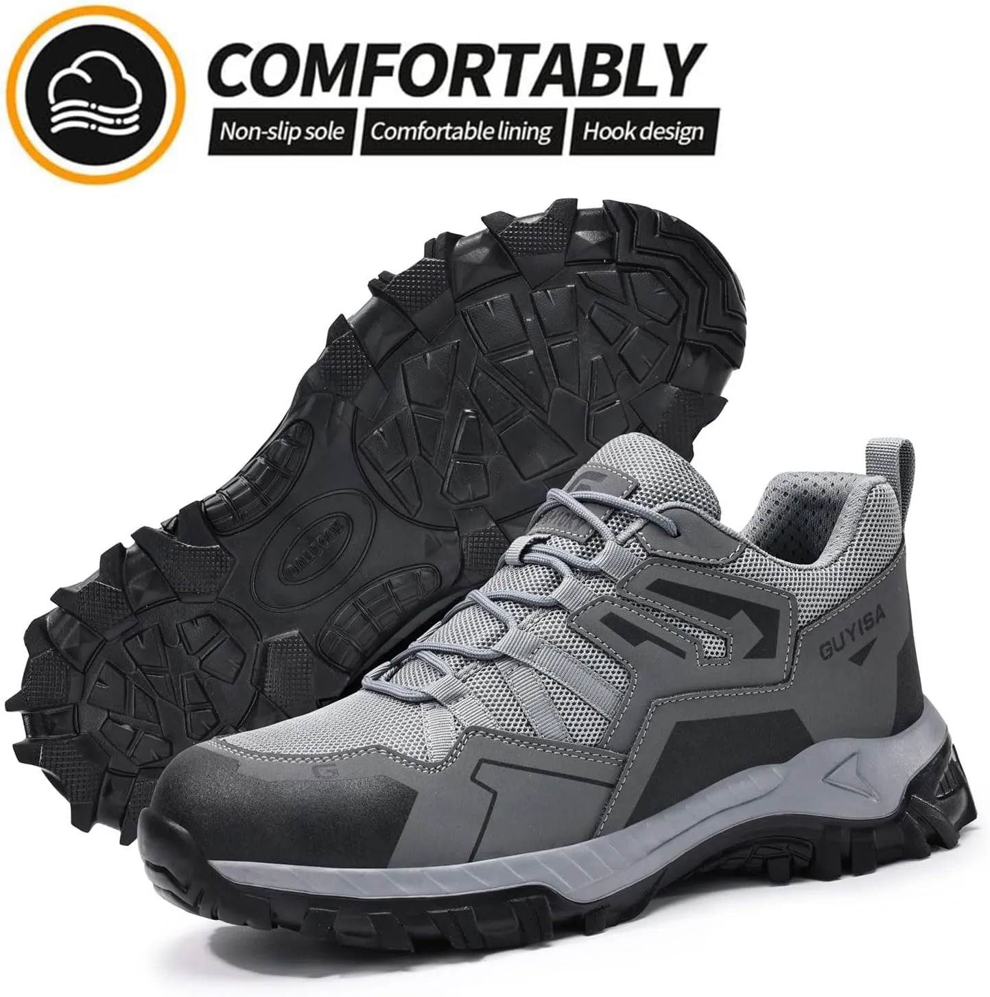 Composite Toe Shoes for Men Non Slip Safety Work Shoes Industrial Steel Toe Sneakers for Men.
