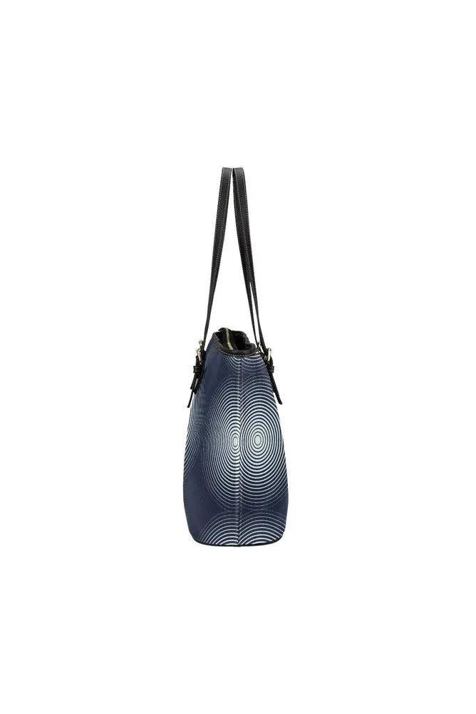 concentric circle tote bag Leather Tote Bag/Small (Model 1651)