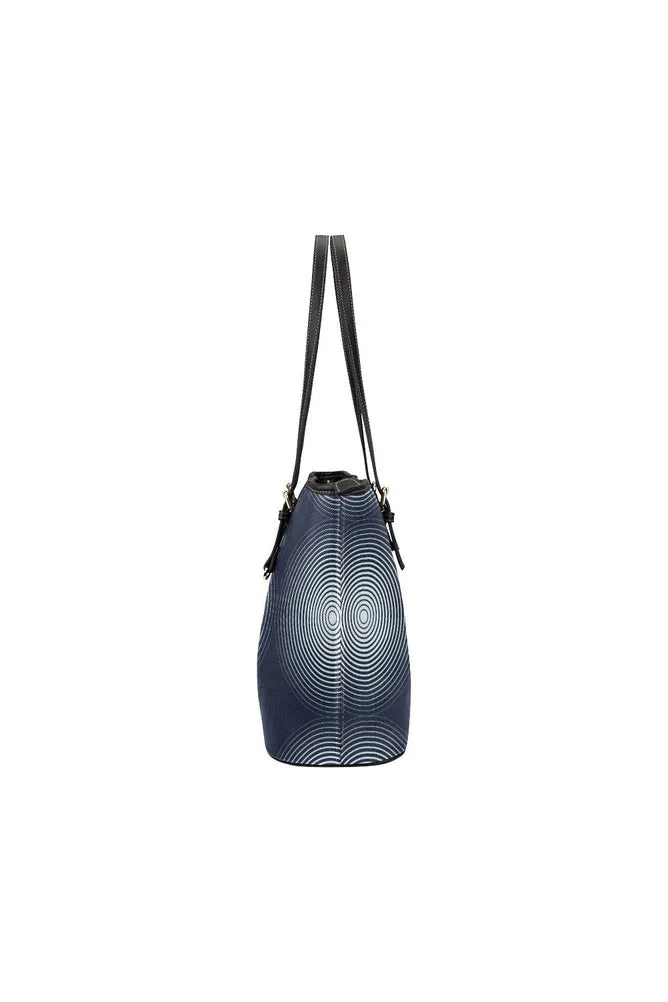 concentric circle tote bag Leather Tote Bag/Small (Model 1651)