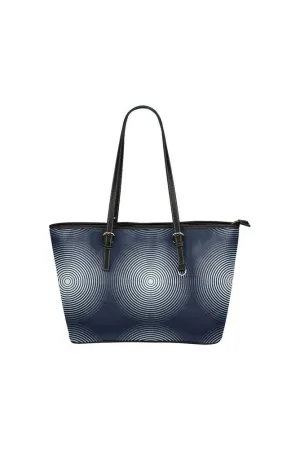 concentric circle tote bag Leather Tote Bag/Small (Model 1651)
