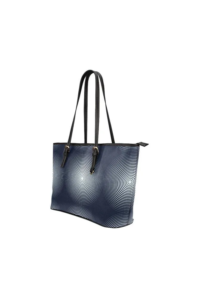 concentric circle tote bag Leather Tote Bag/Small (Model 1651)