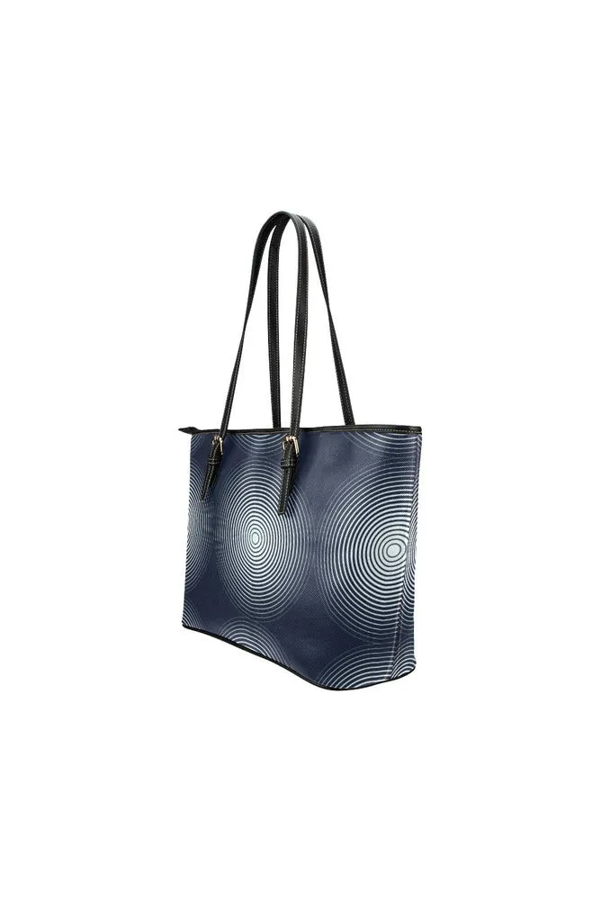 concentric circle tote bag Leather Tote Bag/Small (Model 1651)