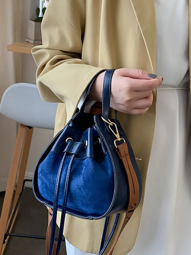 deanwangkt  Women's Bucket Bags Female Shoulder Casual Leather For Designer  Brand Handbags Lady Pu Crossbody Drawstring Bag Purse