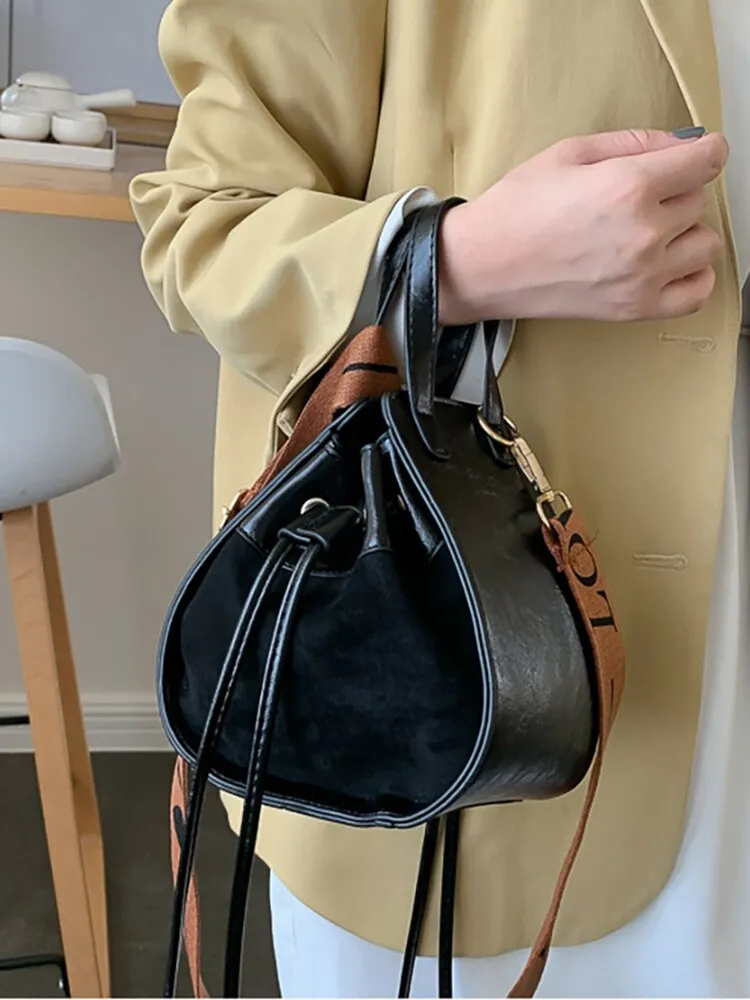 deanwangkt  Women's Bucket Bags Female Shoulder Casual Leather For Designer  Brand Handbags Lady Pu Crossbody Drawstring Bag Purse