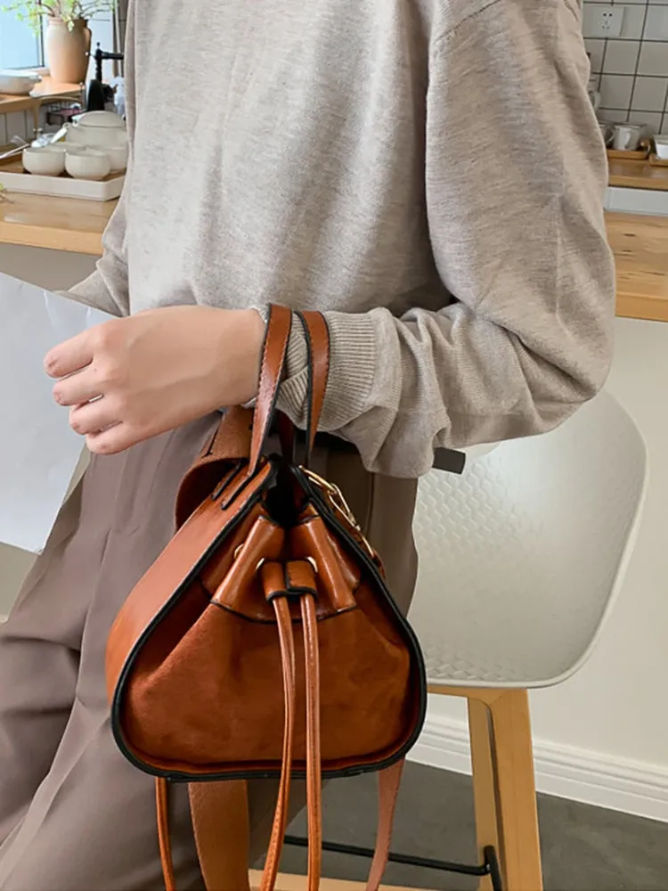 deanwangkt  Women's Bucket Bags Female Shoulder Casual Leather For Designer  Brand Handbags Lady Pu Crossbody Drawstring Bag Purse