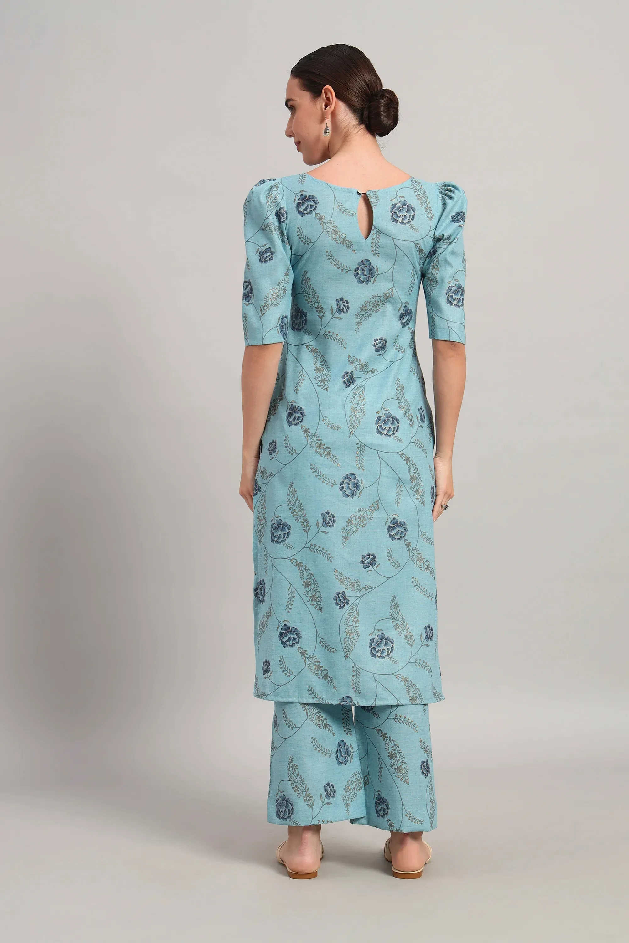 Dufftar Diaries Kurta Set, Sky Blue