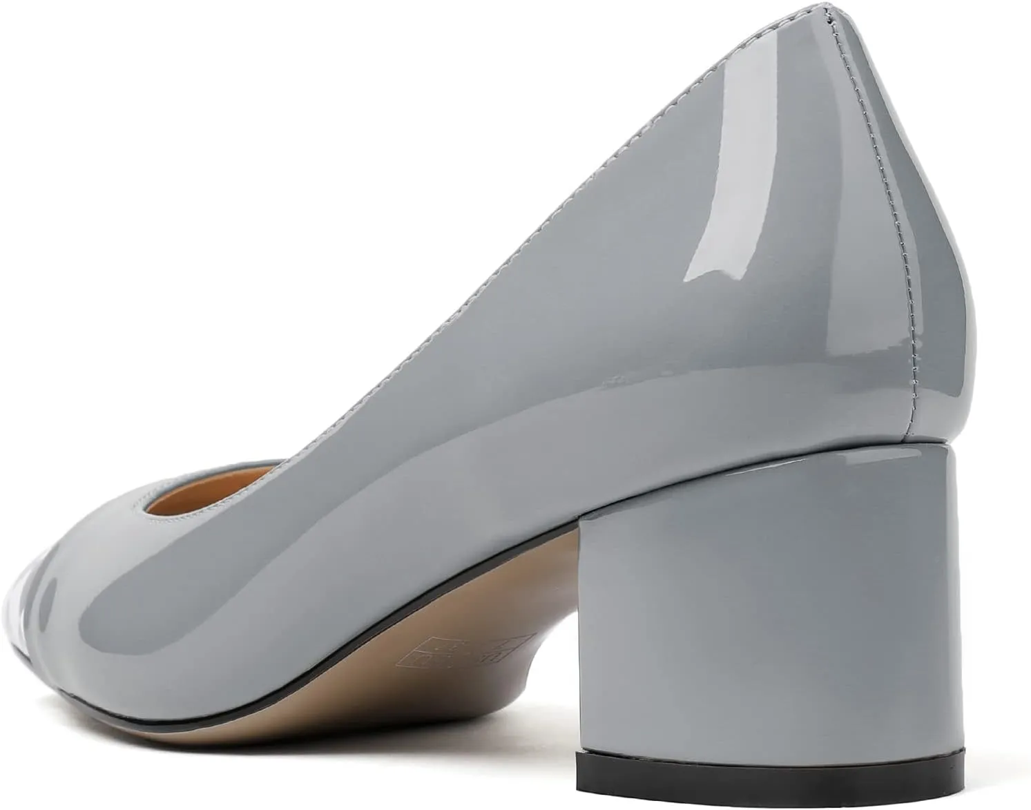 Eldof Women's Low Heels, Square Toe Slip On Heels, Block Heel Pumps, Comfortable 2 Inches Shoes for Dress Party Wedding