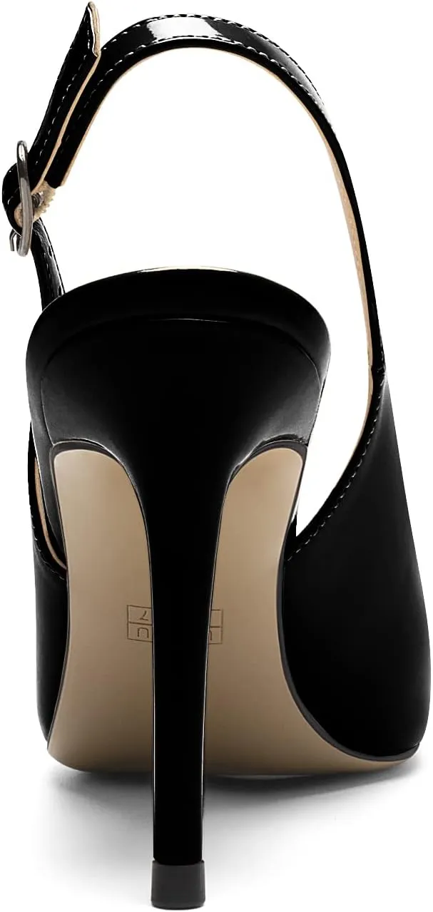 Eldof Women's Peep Toe Slingback High Heels,Stiletto Heel Slingback Sandals, Comfort High Heels Dress Shoes for Ladies Office Wedding Evening