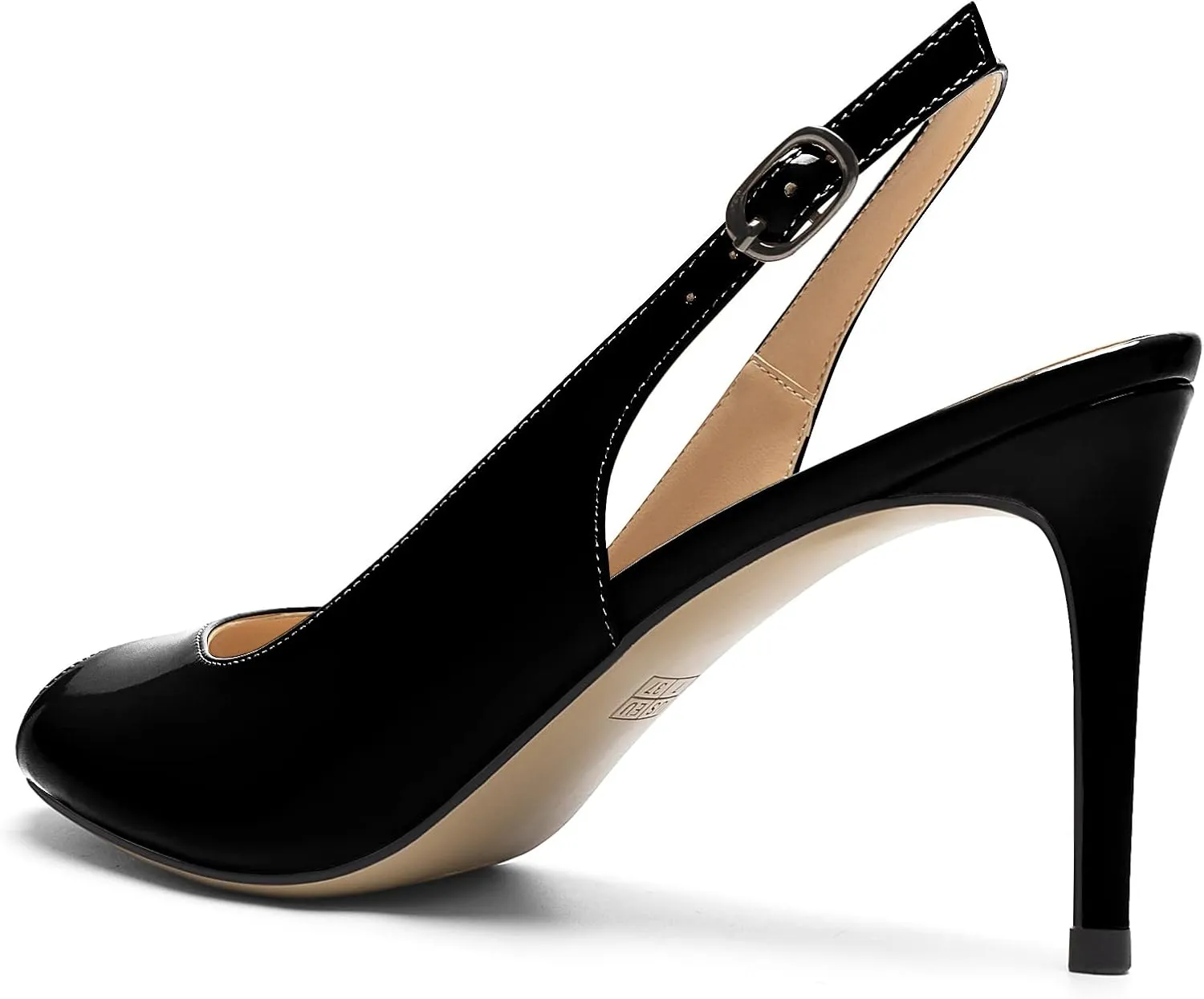 Eldof Women's Peep Toe Slingback High Heels,Stiletto Heel Slingback Sandals, Comfort High Heels Dress Shoes for Ladies Office Wedding Evening