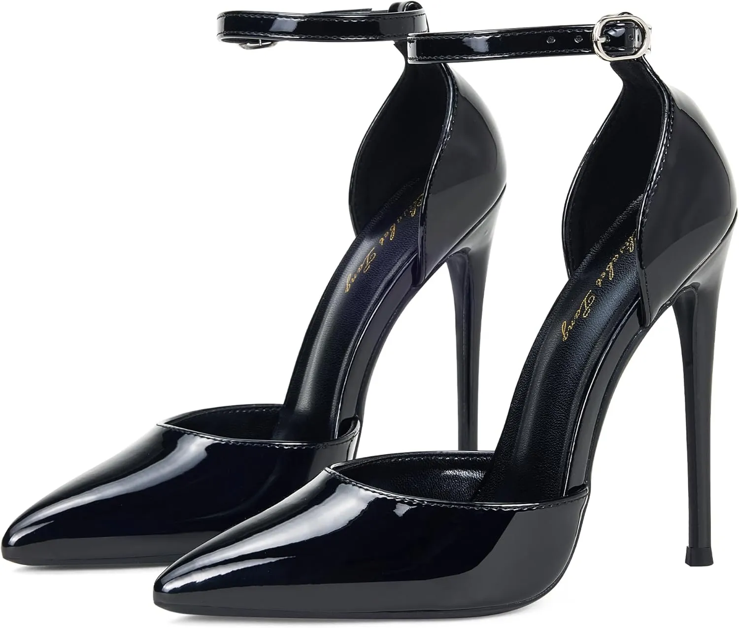 Elisabet Tang High Heels, Women Pumps D'Orsay Ankle Strap Pointed Toe Stiletto Heels Party Wedding Shoes