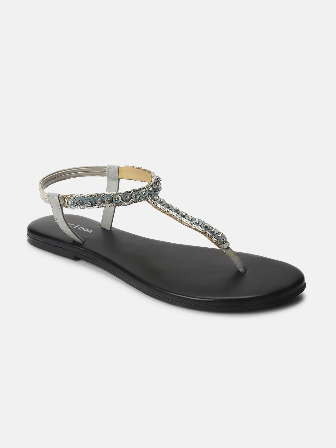 Embellished-T-Strap -Flat-Sandals