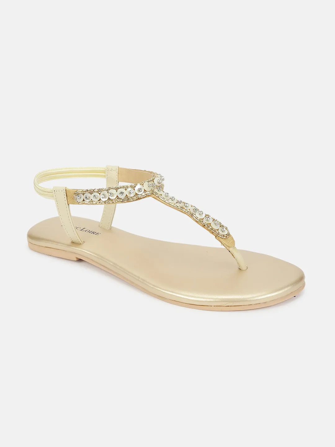 Embellished-T-Strap -Flat-Sandals