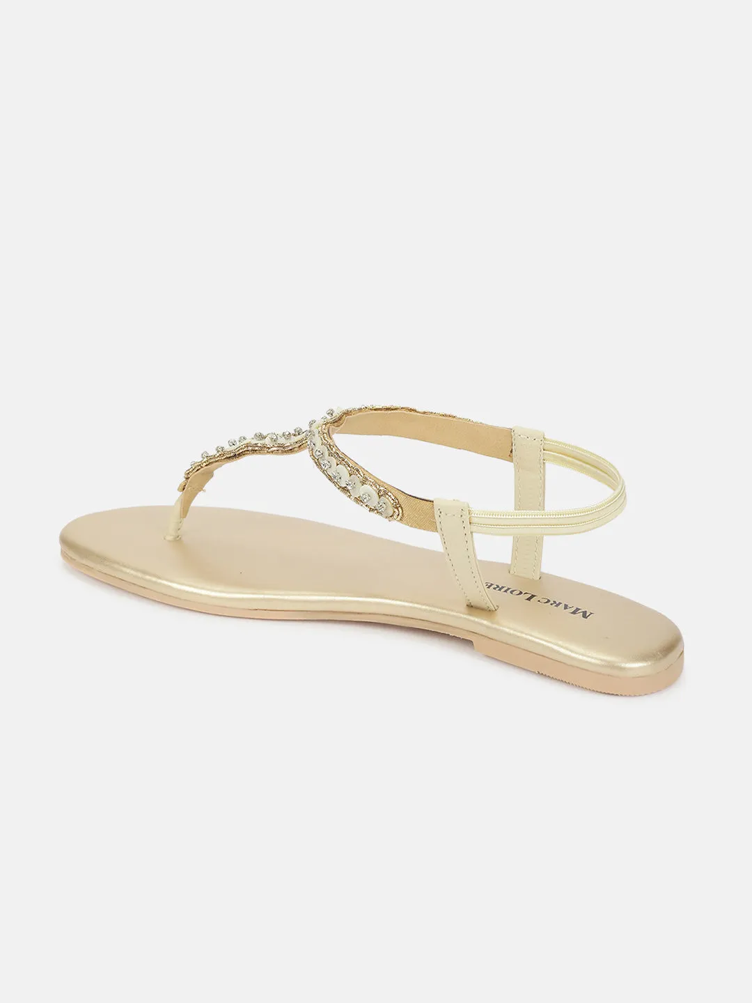 Embellished-T-Strap -Flat-Sandals