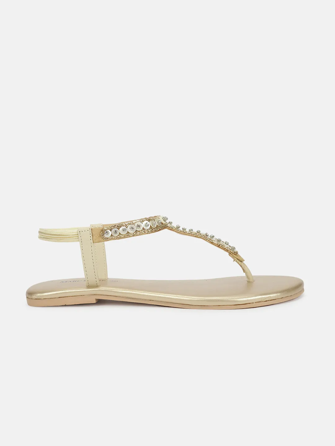 Embellished-T-Strap -Flat-Sandals