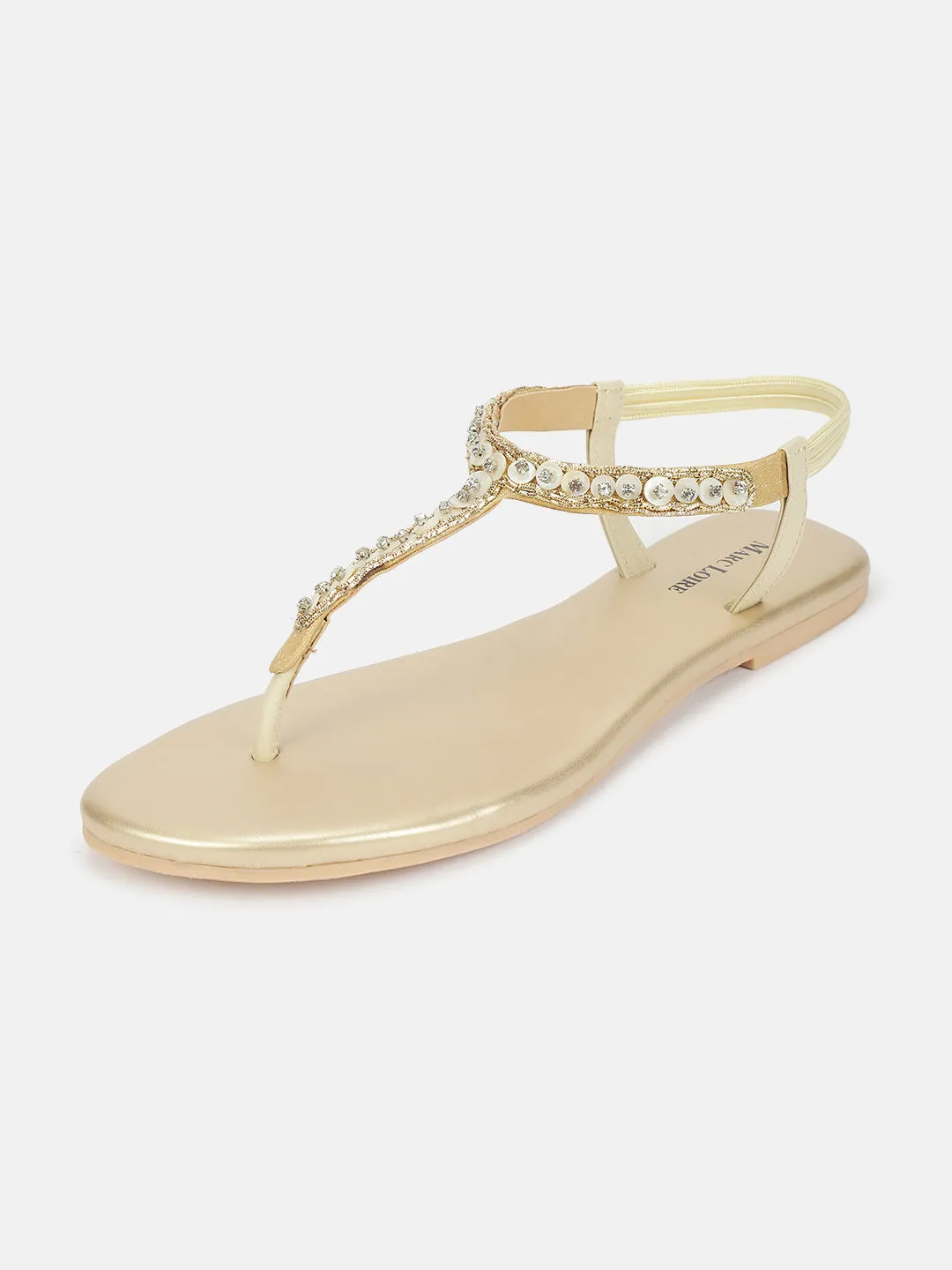 Embellished-T-Strap -Flat-Sandals