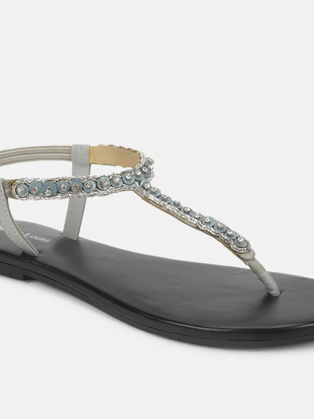 Embellished-T-Strap -Flat-Sandals