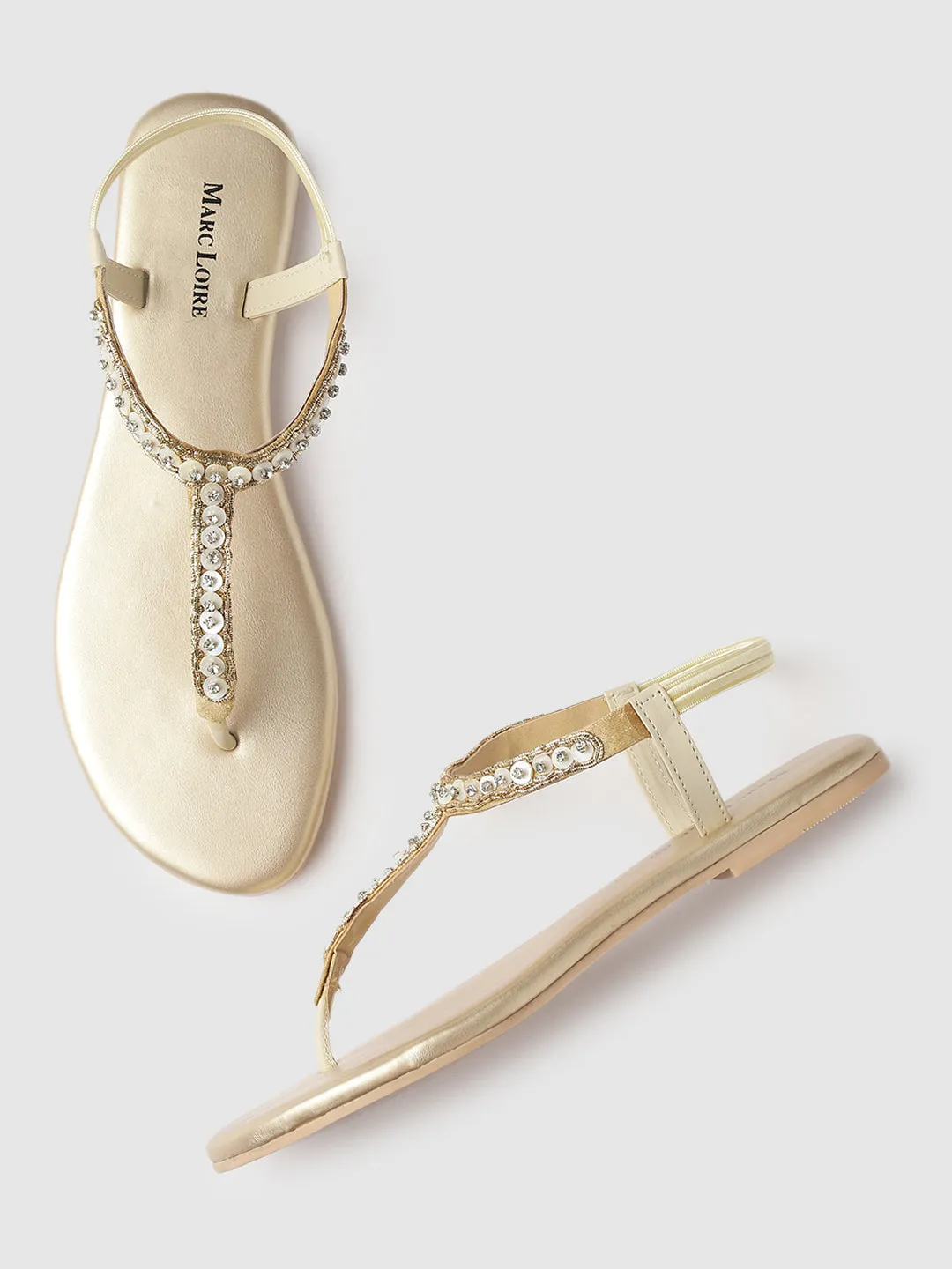 Embellished-T-Strap -Flat-Sandals