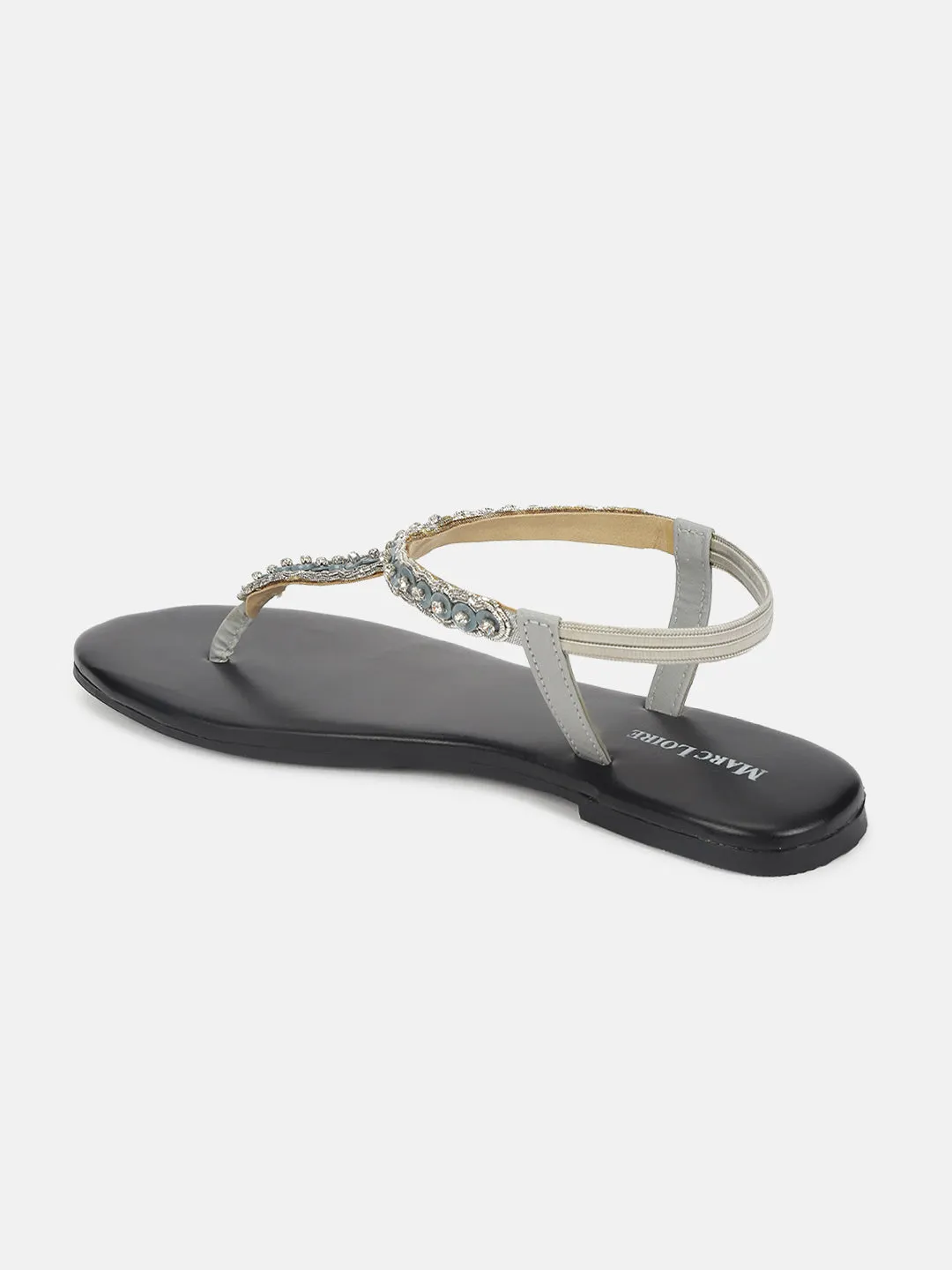 Embellished-T-Strap -Flat-Sandals