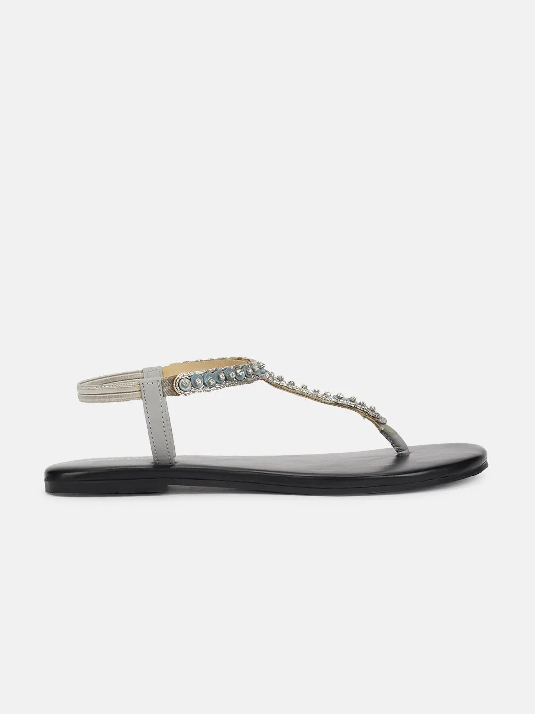 Embellished-T-Strap -Flat-Sandals