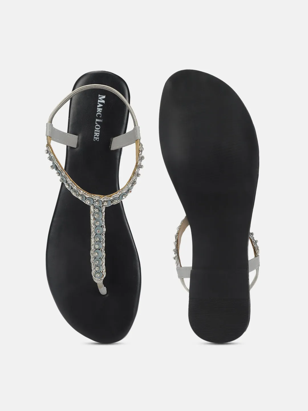 Embellished-T-Strap -Flat-Sandals