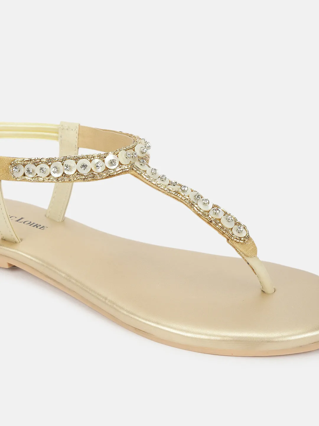 Embellished-T-Strap -Flat-Sandals