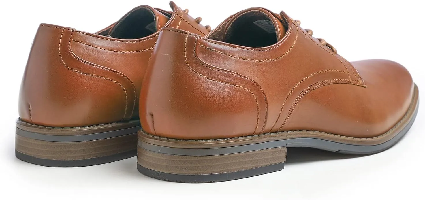 FEVERSOLE Men's Classic Dress Oxford Vegan Leather Casual Derby Shoes