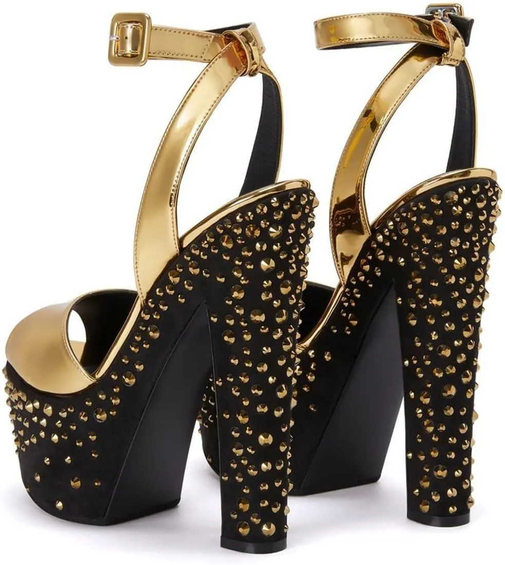 FSJ Women Super High Block Chunky Platform Heel Peep Toe Ankle Strap Sandals Sexy Slingback Buckle Prom Pump Shoes Size 4-16 US