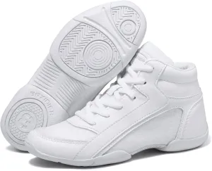 Girls White High Top Cheerleading Shoes Lightweight Youth Cheer Sneakers Hip Hop Training Dance Tennis Shoes