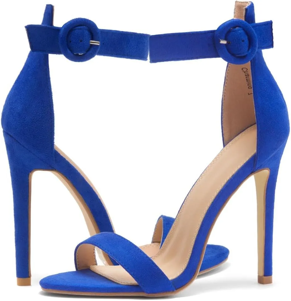 Herstyle Charming Womens Heeled Dress Sandals Open Toe Ankle Strap High Stiletto Wedding Party Pump Shoes