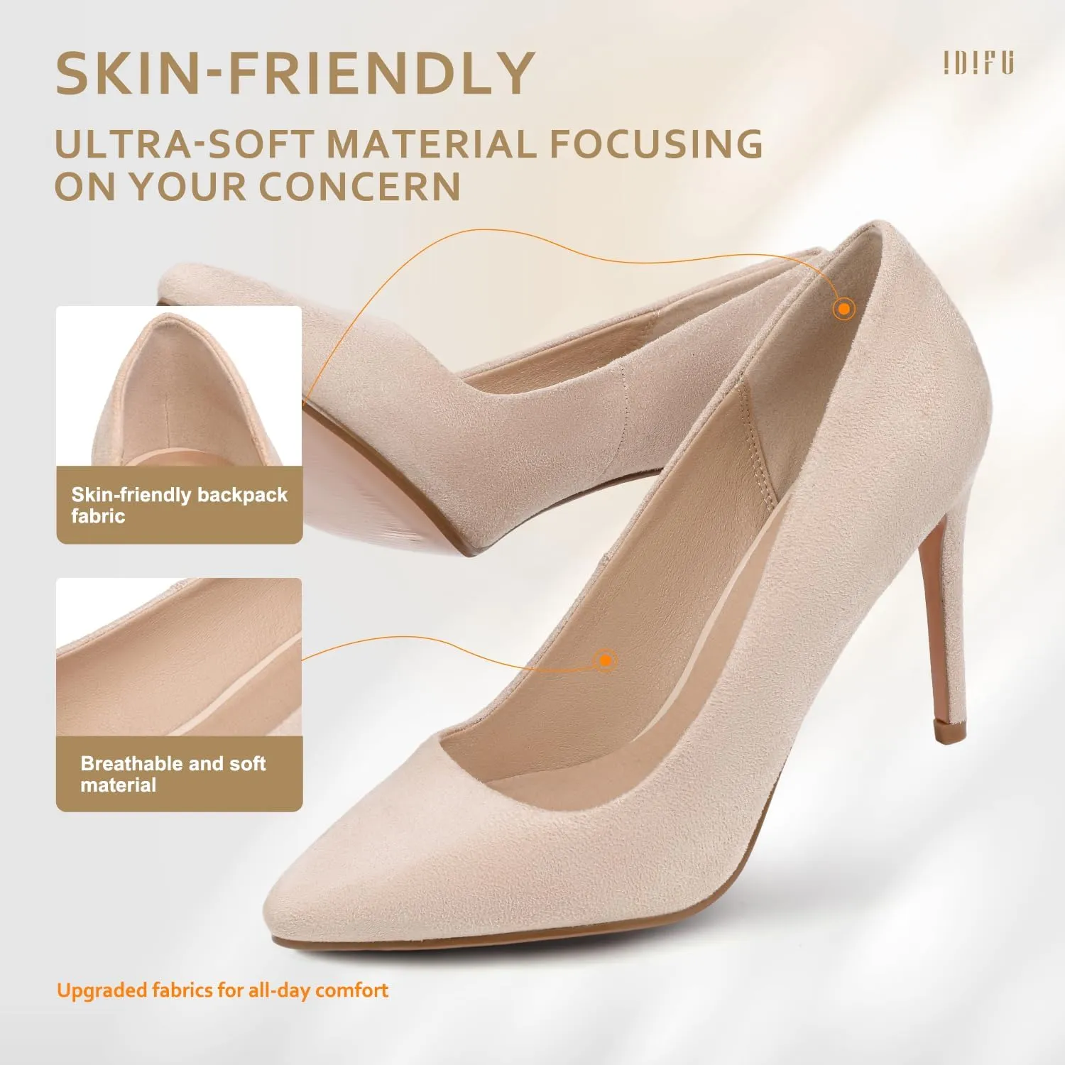 IDIFU Women's IN4 Classic Pointed Toe High Heels Pumps Wedding Dress Office Shoes