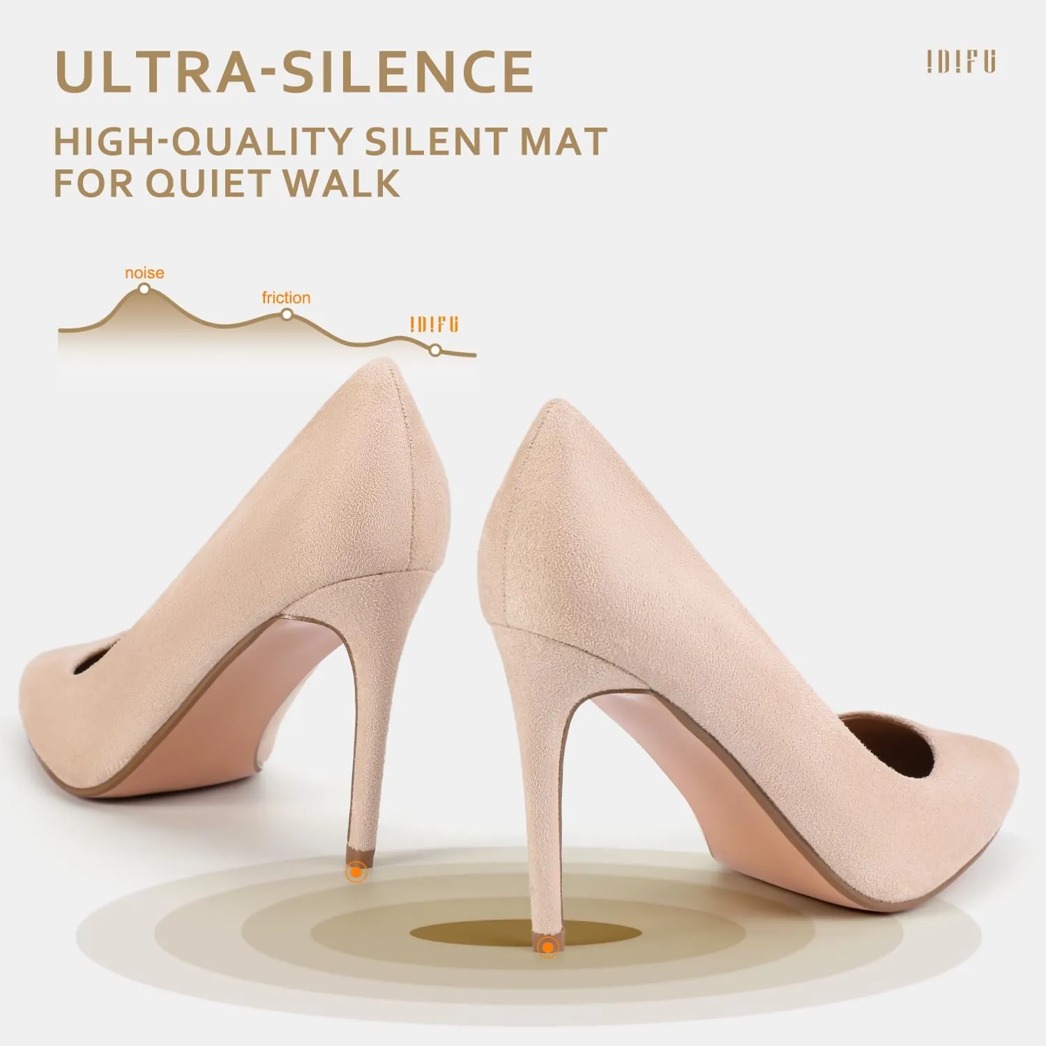 IDIFU Women's IN4 Classic Pointed Toe High Heels Pumps Wedding Dress Office Shoes