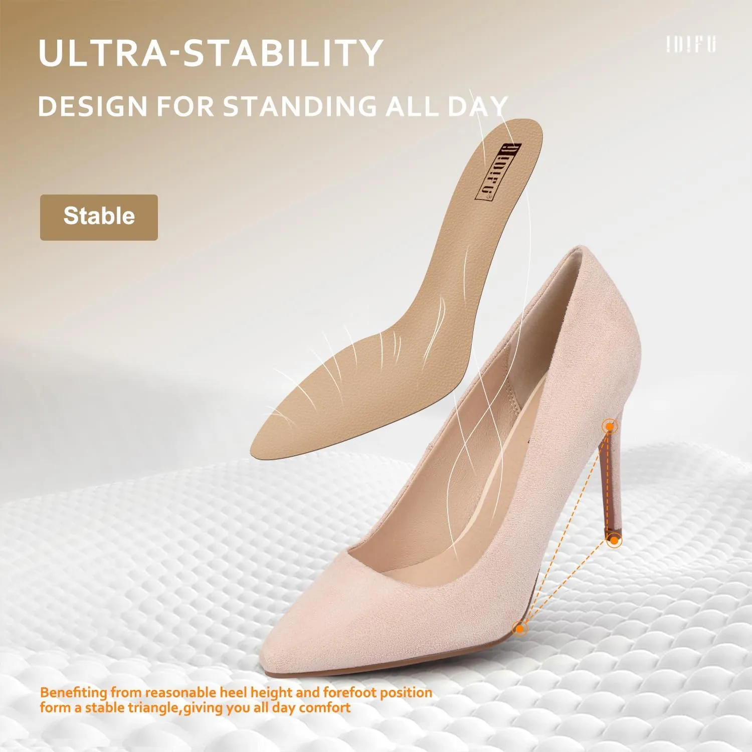 IDIFU Women's IN4 Classic Pointed Toe High Heels Pumps Wedding Dress Office Shoes