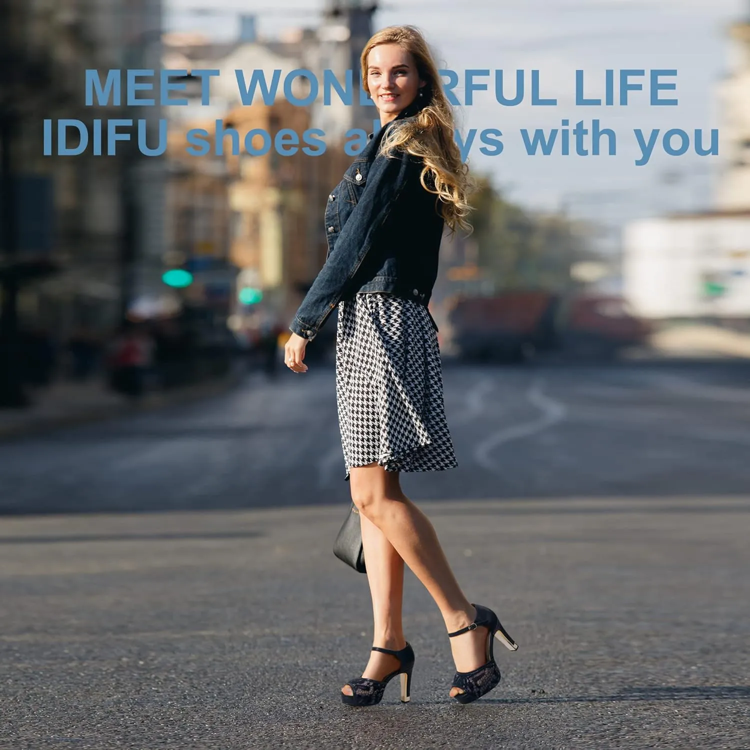 IDIFU Women's IN4 Mary Platform Chunky High Heels Sandals Peep Toe Dress Wedding Bridal Shoes For Women Bride Bridesmaid
